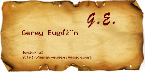 Gerey Eugén névjegykártya